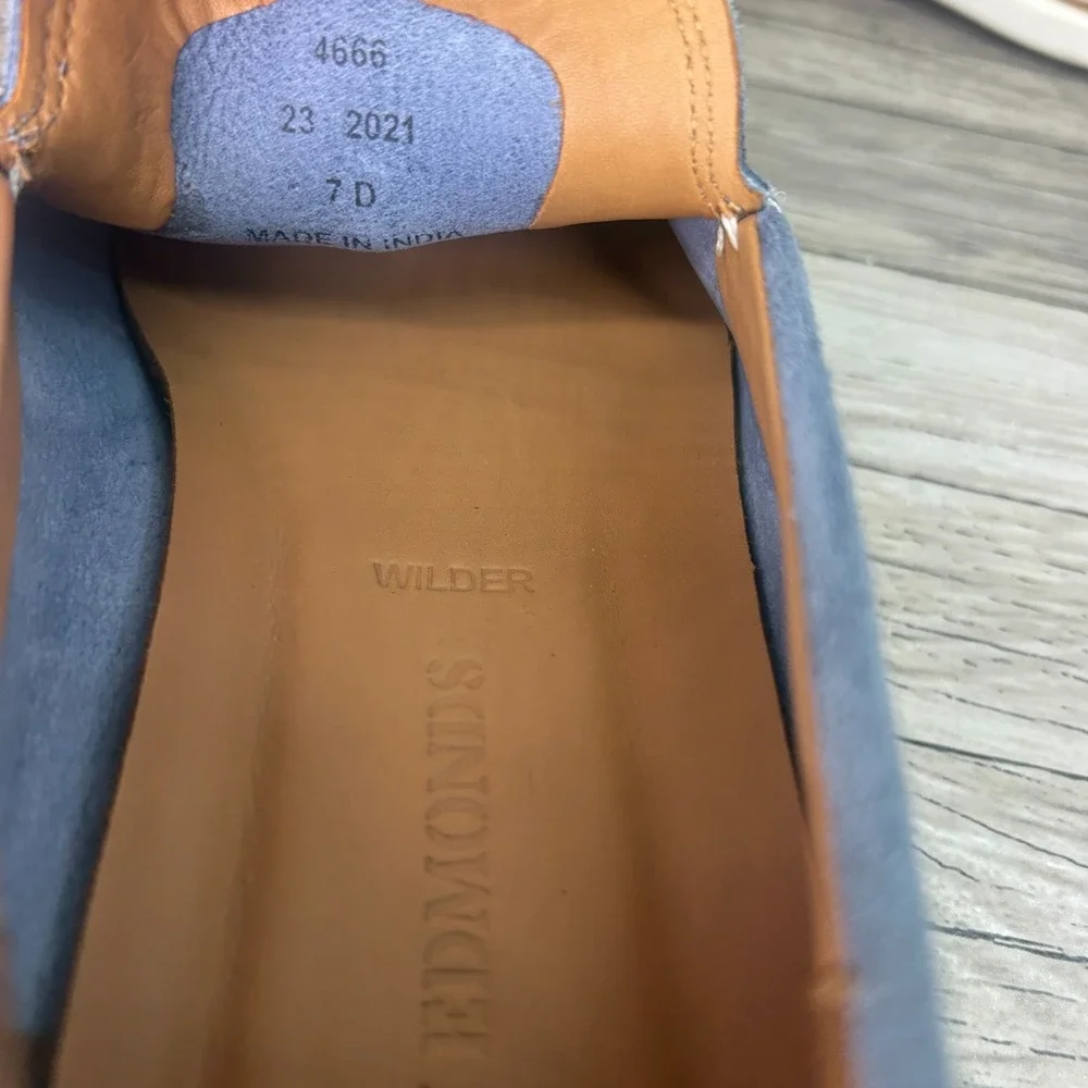 Allen Edmonds Wilder Mens 7D Blue Suede Venetian Slip-On Loafers‎